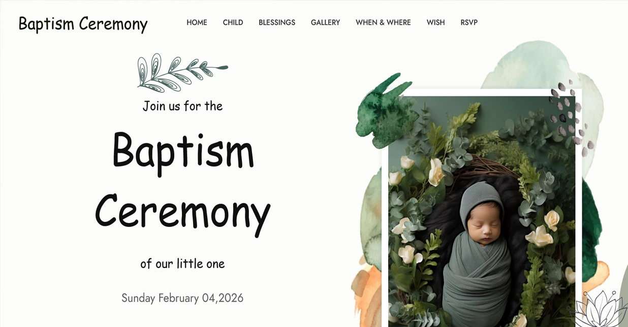 Baptism Invite 2 – Digital Baptism Invite by 360Invites