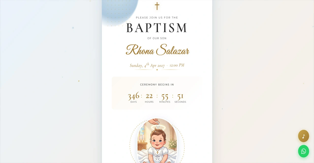 Minimal Baptism Invite – Digital Baptism Invite by 360Invites